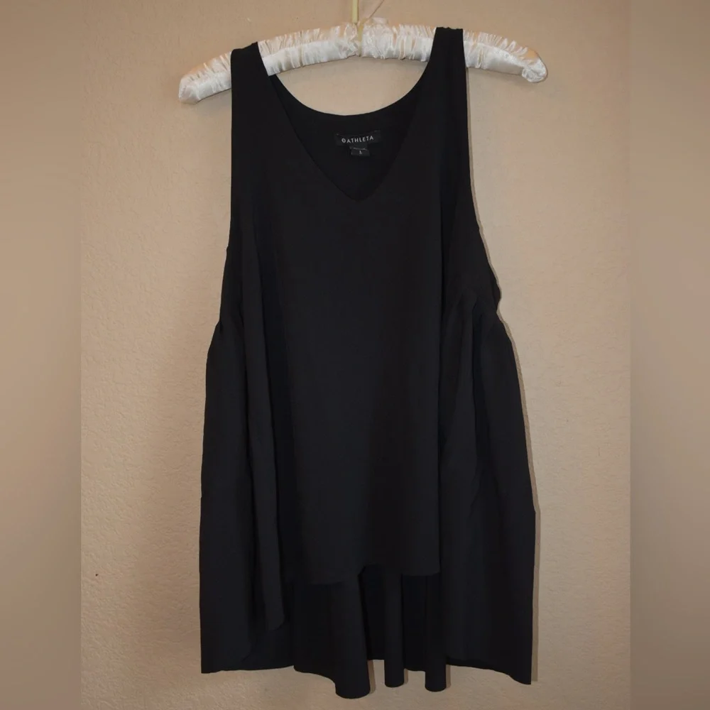 ATHLETA Swing Forward Pleated Tank, Black, L - Picture 9 of 12